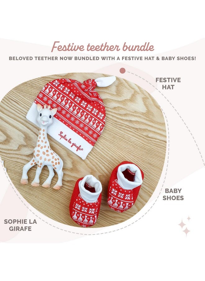 Sophie la girafe | My Christmas with Sophie Gift Set | Includes Sophie la girafe, Christmas Cap & Socks | Comfort & Soothe | Awaken All 5 Senses