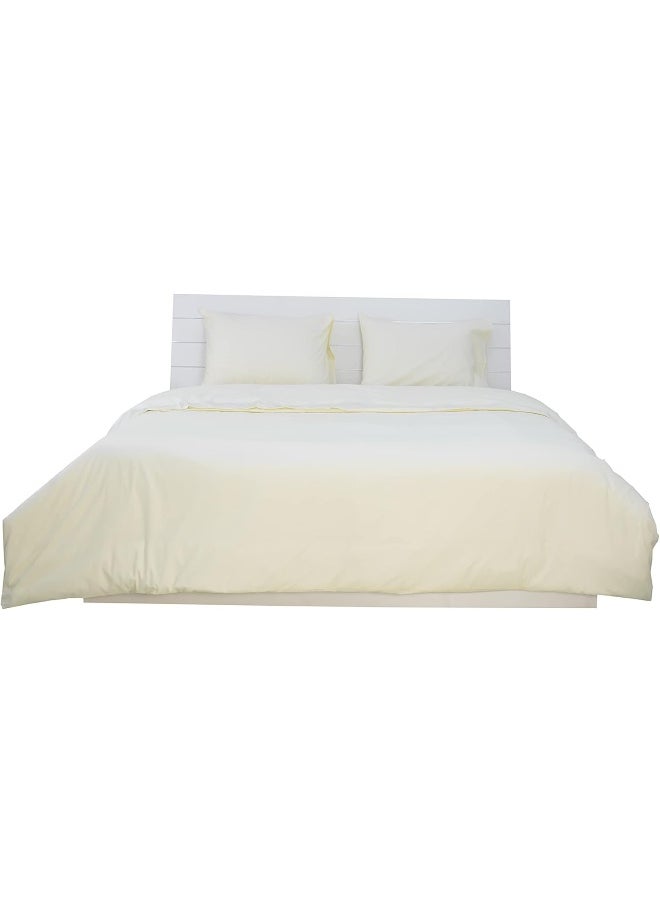 Hotel Linen Klub King Duvet Cover - 1 Piece, Size: 245 x 265 cm, Made from Luxurious 100% Cotton with 250 Thread Count for Exceptional Softness and Comfort, Cool and Breathable Fabric, Cream
