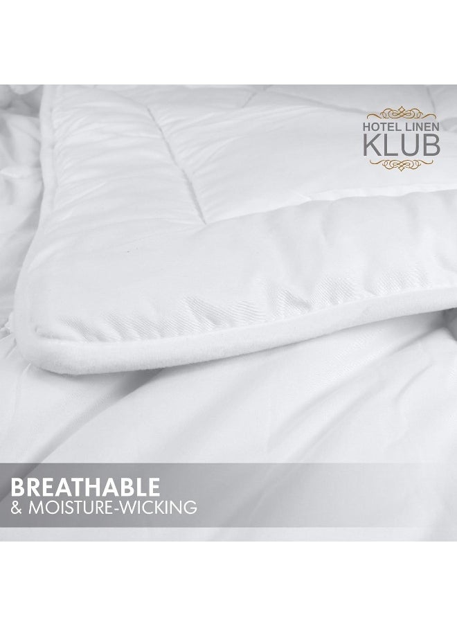 Hotel Linen Klub Soya Bean White Duvet - Hypoallergenic & Eco-Friendly Fiber Filler for Exceptional Softness & Comfort, Moisture-Wicking and Breathable Material, Size: Single(160 x 220 cm)