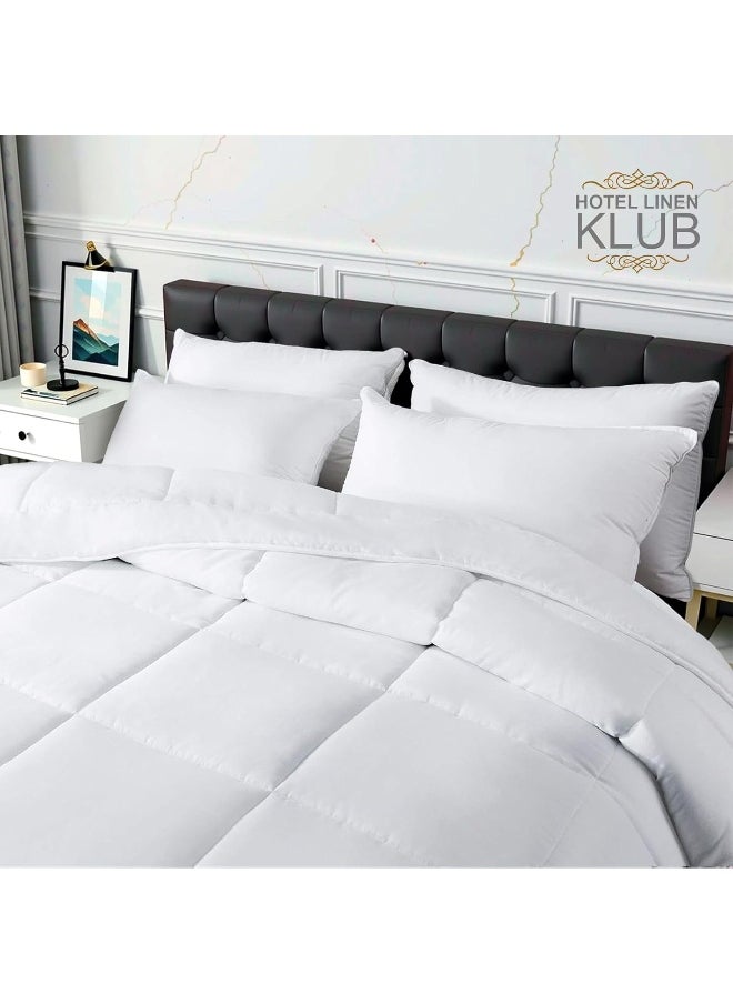 Hotel Linen Klub Soya Bean White Duvet - Hypoallergenic & Eco-Friendly Fiber Filler for Exceptional Softness & Comfort, Moisture-Wicking and Breathable Material, Size: Single(160 x 220 cm)