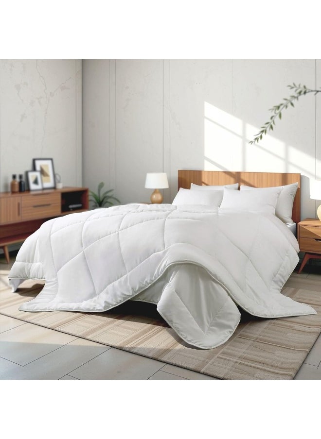 Hotel Linen Klub Soya Bean White Duvet - Hypoallergenic & Eco-Friendly Fiber Filler for Exceptional Softness & Comfort, Moisture-Wicking and Breathable Material, Size: Single(160 x 220 cm)