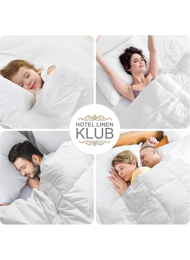 Hotel Linen Klub Luxury Duck Down Feather Duvet – Crafted with 100% Cotton Down Alternative Fabric and Natural Duck Down Fill for Superior Comfort, Warmth, and Breathability-Size: Double (200 x 220cm)