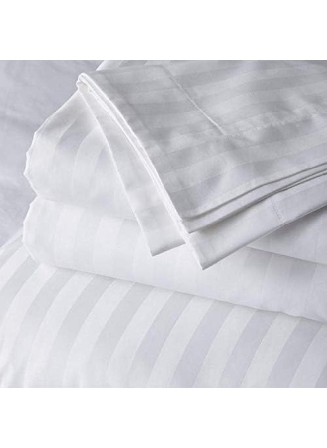 Hotel Linen Klub Single 1-Piece Duvet Cover - 600TC 100% Long Staple Cotton, 1-Inch Stripe Sateen Weave, Luxurious Quality with Easy Button Closure, Size: 165 x 245 cm - Elevate Your Sleep Experience