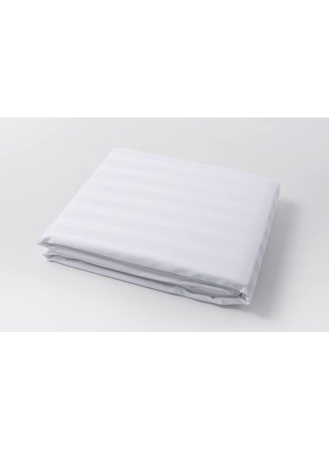 Hotel Linen Klub Single 1-Piece Duvet Cover - 600TC 100% Long Staple Cotton, 1-Inch Stripe Sateen Weave, Luxurious Quality with Easy Button Closure, Size: 165 x 245 cm - Elevate Your Sleep Experience