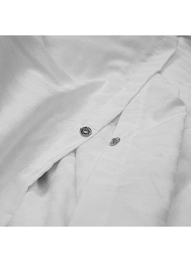 Hotel Linen Klub Single 1-Piece Duvet Cover - 600TC 100% Long Staple Cotton, 1-Inch Stripe Sateen Weave, Luxurious Quality with Easy Button Closure, Size: 165 x 245 cm - Elevate Your Sleep Experience