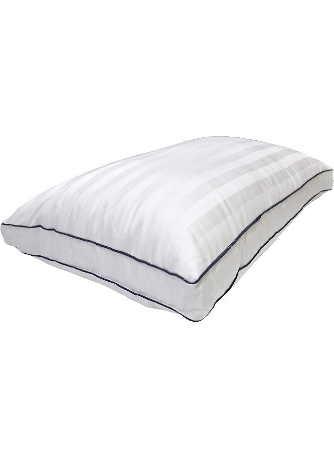 Hotel Linen Klub Cotton Sateen Pillow with Elegant Double Wall Piping - 500 Thread Count Fabric, Size: 50 x 75 + 4 cm, Soft White for Ultimate Luxury, Comfort, and Support for a Restful Night's Sleep