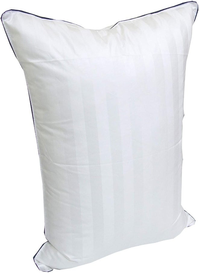 Hotel Linen Klub Cotton Sateen Pillow with Elegant Single Piping - 500 Thread Count Fabric Cover, Size: 50 x 75 cm Soft White for Ultimate Luxury, Comfort, and Support for a Restful Night's Sleep