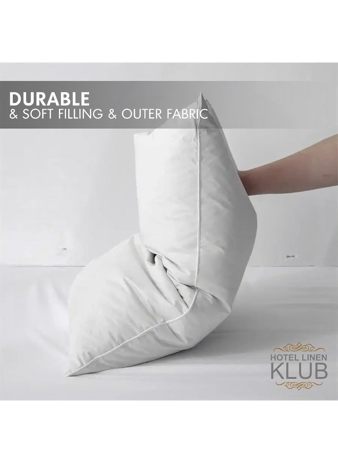 Hotel Linen Klub 2-Piece Duck Down Feather Pillow – 1100g Natural Duck Down Feather Fill for Optimal Comfort, Superior Support, and Breathability - Luxury Hotel Quality Bed Pillow, Size: 50 x 70 cm