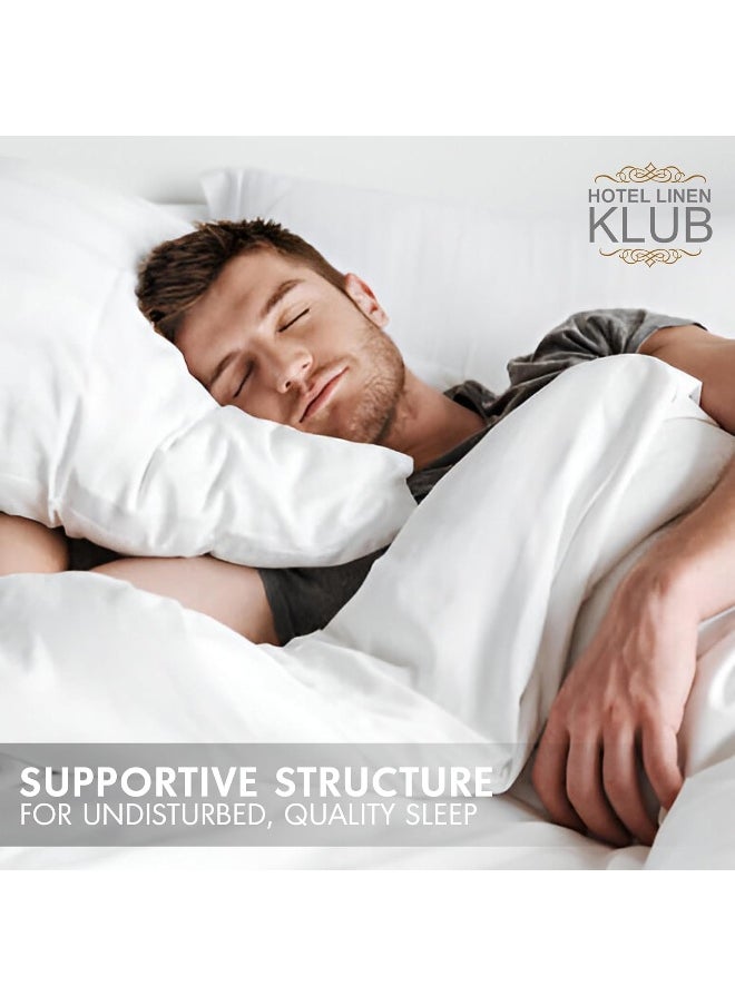 Hotel Linen Klub 2-Piece Duck Down Feather Pillow – 1100g Natural Duck Down Feather Fill for Optimal Comfort, Superior Support, and Breathability - Luxury Hotel Quality Bed Pillow, Size: 50 x 70 cm