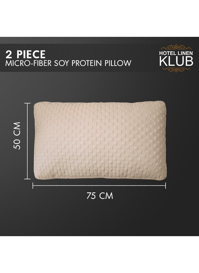 Hotel Linen Klub Pack of 2 Soy Bean Pillow – Premium Quality Cooling Touch Bed Pillow