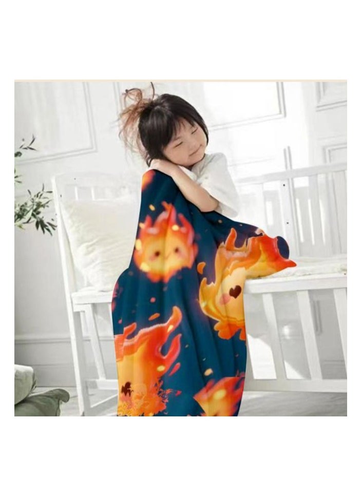 Children's or student cartoon flannel thin blanket (warm and comfortable, suitable for sleep, games) 100cm*150cm - 932