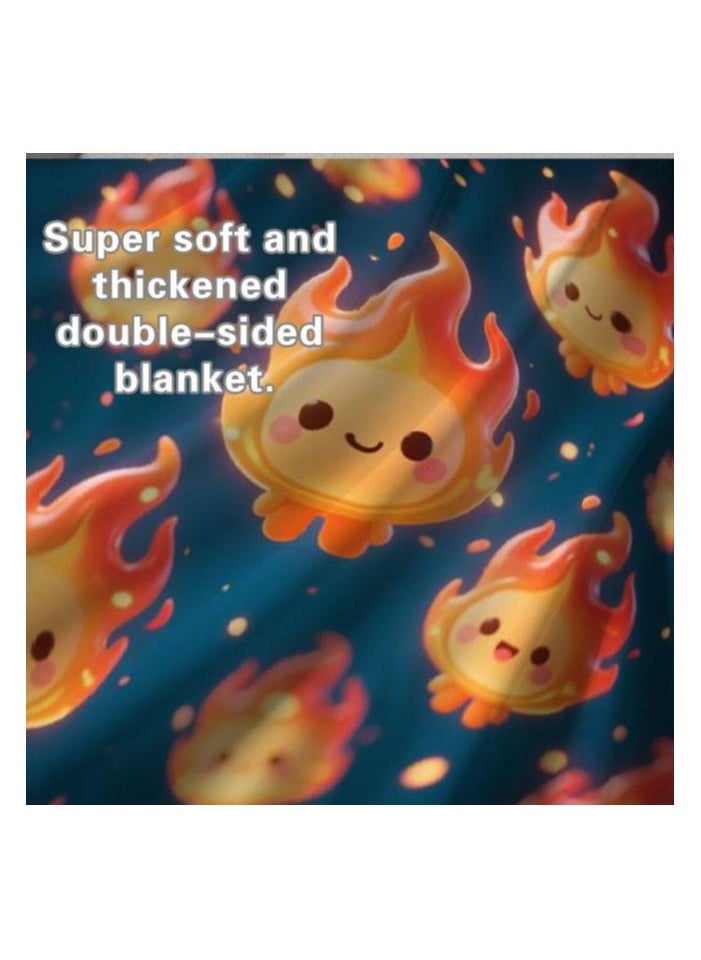 Children's or student cartoon flannel thin blanket (warm and comfortable, suitable for sleep, games) 100cm*150cm - 932