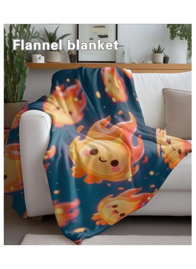 Children's or student cartoon flannel thin blanket (warm and comfortable, suitable for sleep, games) 100cm*150cm - 932
