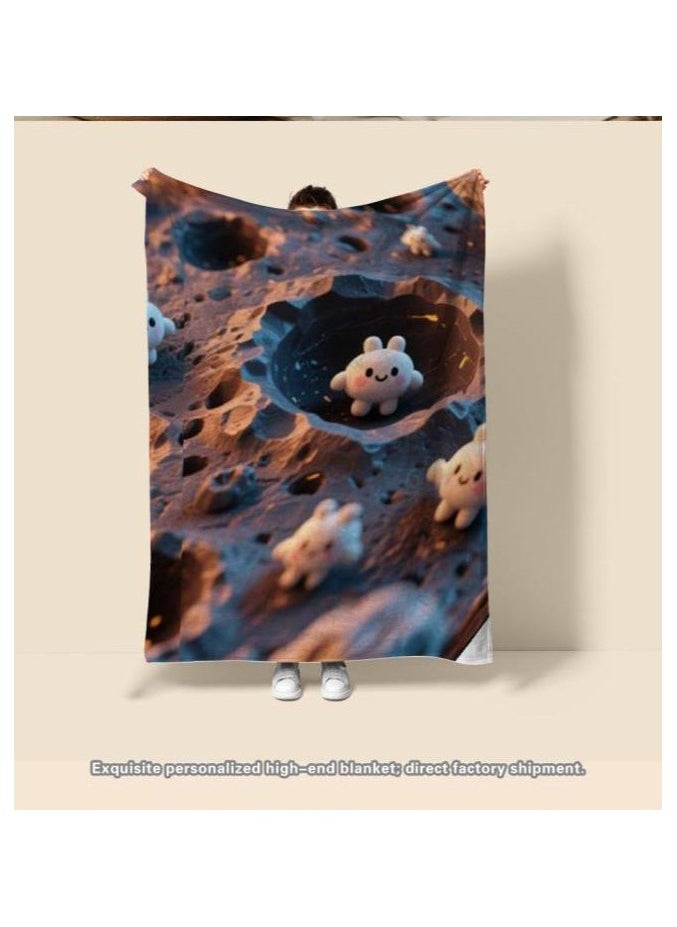 Children's or student cartoon flannel thin blanket (warm and comfortable, suitable for sleep, games) 100cm*150cm - 921