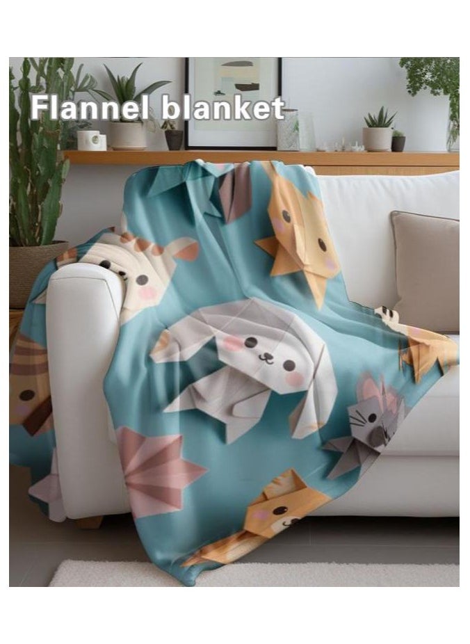 Flannel thin blanket (warm and comfortable, suitable for sleep, gaming, dust removal and sandproof) 150cm*200cm - 889