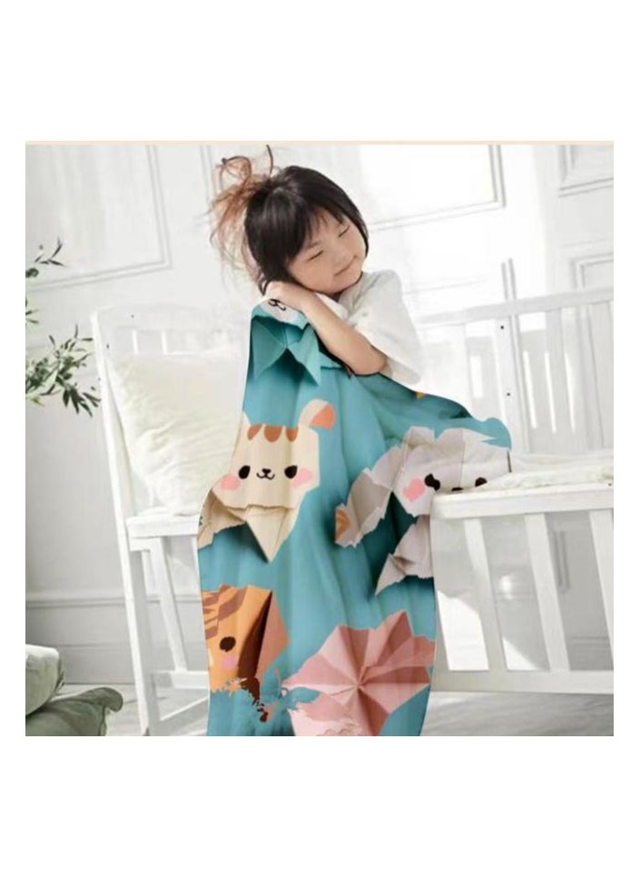 Flannel thin blanket (warm and comfortable, suitable for sleep, gaming, dust removal and sandproof) 150cm*200cm - 889