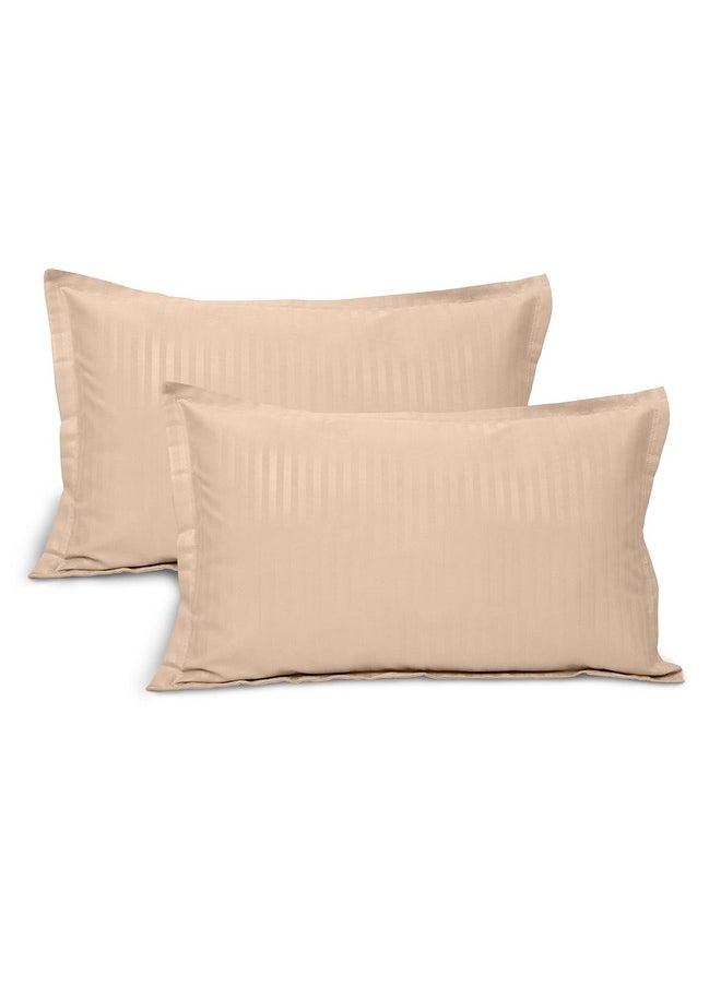 Linenwalas 100% Cotton Satin Stripes King Size Pillow Cover Set of 2, Pillow Covers with Envelope Closure, 2 Piece Pillowcase in King Size(20