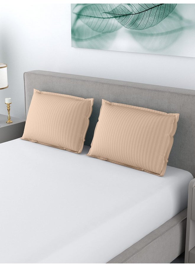 Linenwalas 100% Cotton Satin Stripes King Size Pillow Cover Set of 2, Pillow Covers with Envelope Closure, 2 Piece Pillowcase in King Size(20