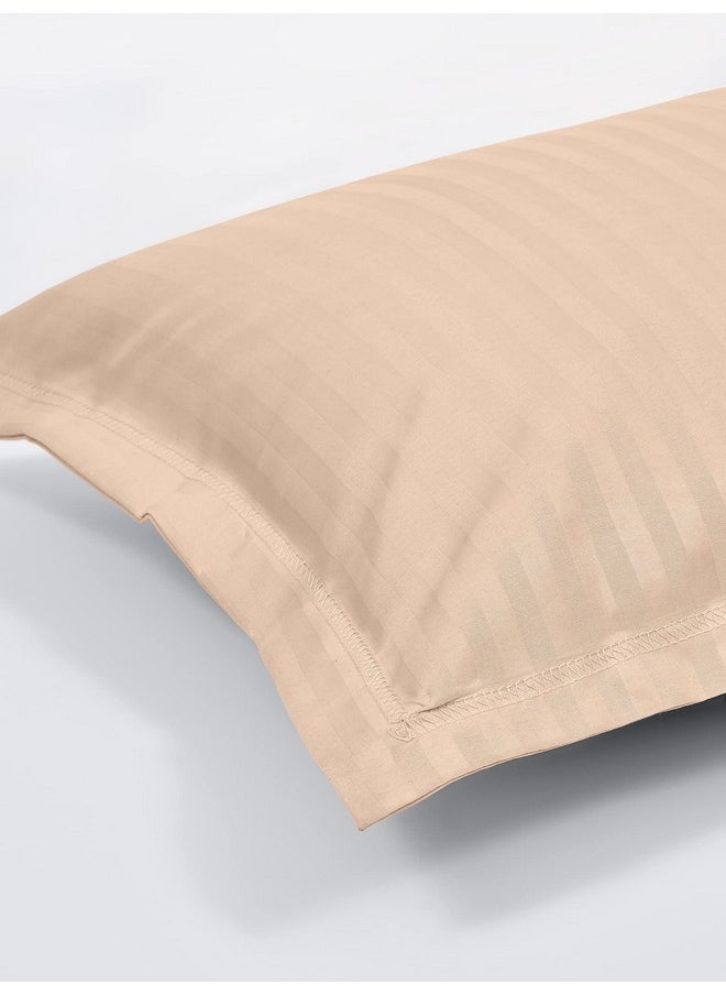 Linenwalas 100% Cotton Satin Stripes King Size Pillow Cover Set of 2, Pillow Covers with Envelope Closure, 2 Piece Pillowcase in King Size(20