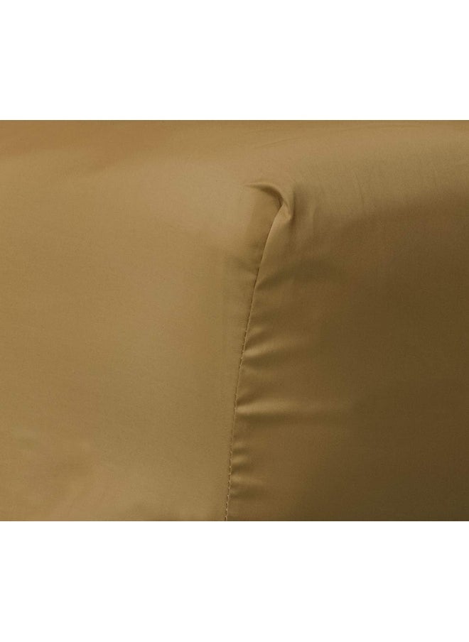 Hotel Linen Klub Single Fitted Sheet - 1 Piece, 100% Cotton, 250 Thread Count for Ultimate Softness and Comfort, Cool and Breathable Fabric, Size: 120 x 200 cm, Deep Pocket with Elastic Edges, Bronze
