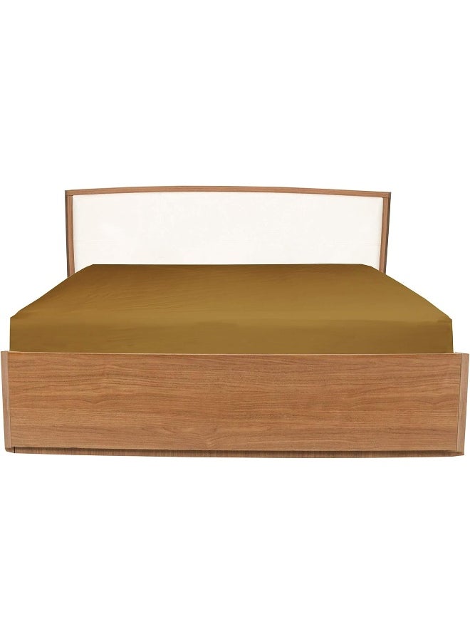 Hotel Linen Klub Single Fitted Sheet - 1 Piece, 100% Cotton, 250 Thread Count for Ultimate Softness and Comfort, Cool and Breathable Fabric, Size: 120 x 200 cm, Deep Pocket with Elastic Edges, Bronze