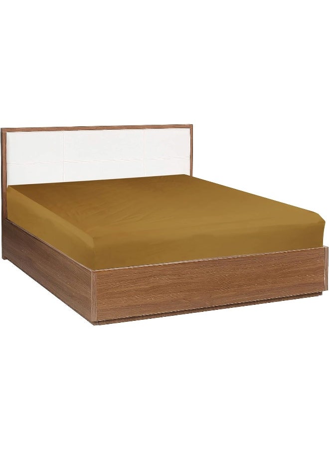Hotel Linen Klub Single Fitted Sheet - 1 Piece, 100% Cotton, 250 Thread Count for Ultimate Softness and Comfort, Cool and Breathable Fabric, Size: 120 x 200 cm, Deep Pocket with Elastic Edges, Bronze