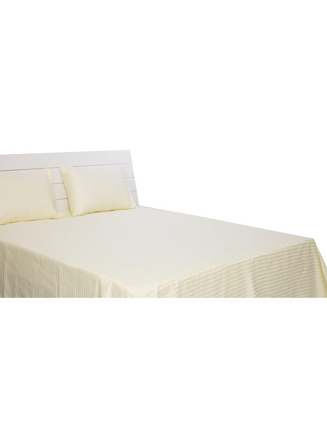 Hotel Linen Klub Cream Queen Size 240 X 260 Cm Hotel Linen Bedding Set - 3 Pieces, Off White, Cotton Material