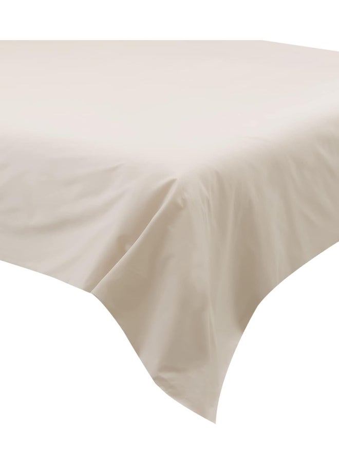 Hotel Linen Klub Double Flat Sheet 3-Piece Set - 180 Thread Count 100% Cotton Percale, Flat Sheet (220 x 240 cm) and 2-Piece Pillowcases (50 x 75 cm), Ultra-Soft and Durable Bedding, Stone