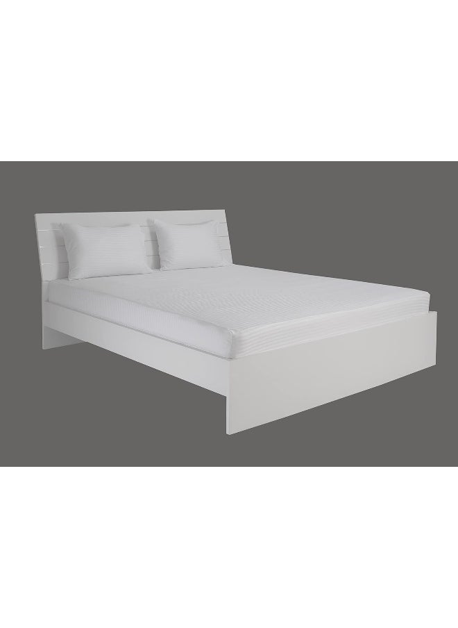 Hotel Linen Klub Twin Fitted Sheet - 1 Piece, Luxurious 100% Cotton Sateen with 250 Thread Count, Featuring Classic Stripe Design with Deep Pocket and Elastic Edges, Size: 100 x 200 + 30 cm, White