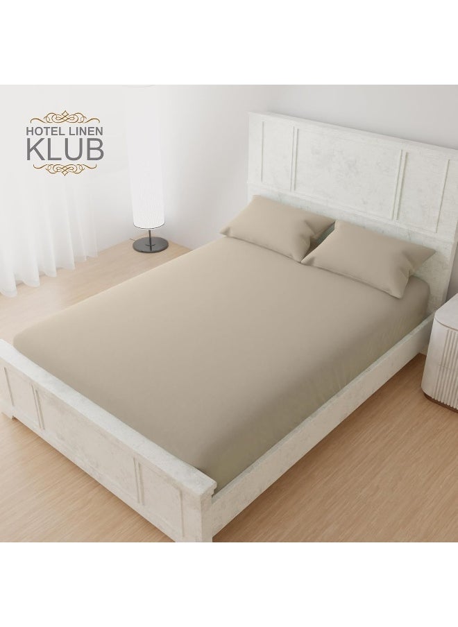 Hotel Linen Klub Luxury 100% Cotton 350TC Fitted Sheet Set