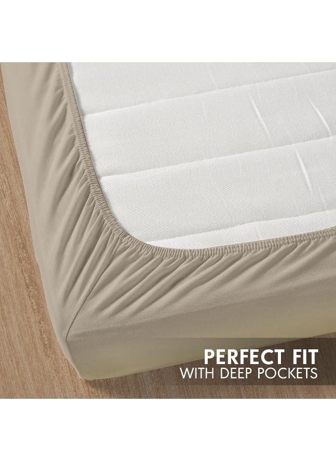 Hotel Linen Klub Luxury 100% Cotton 350TC Fitted Sheet Set