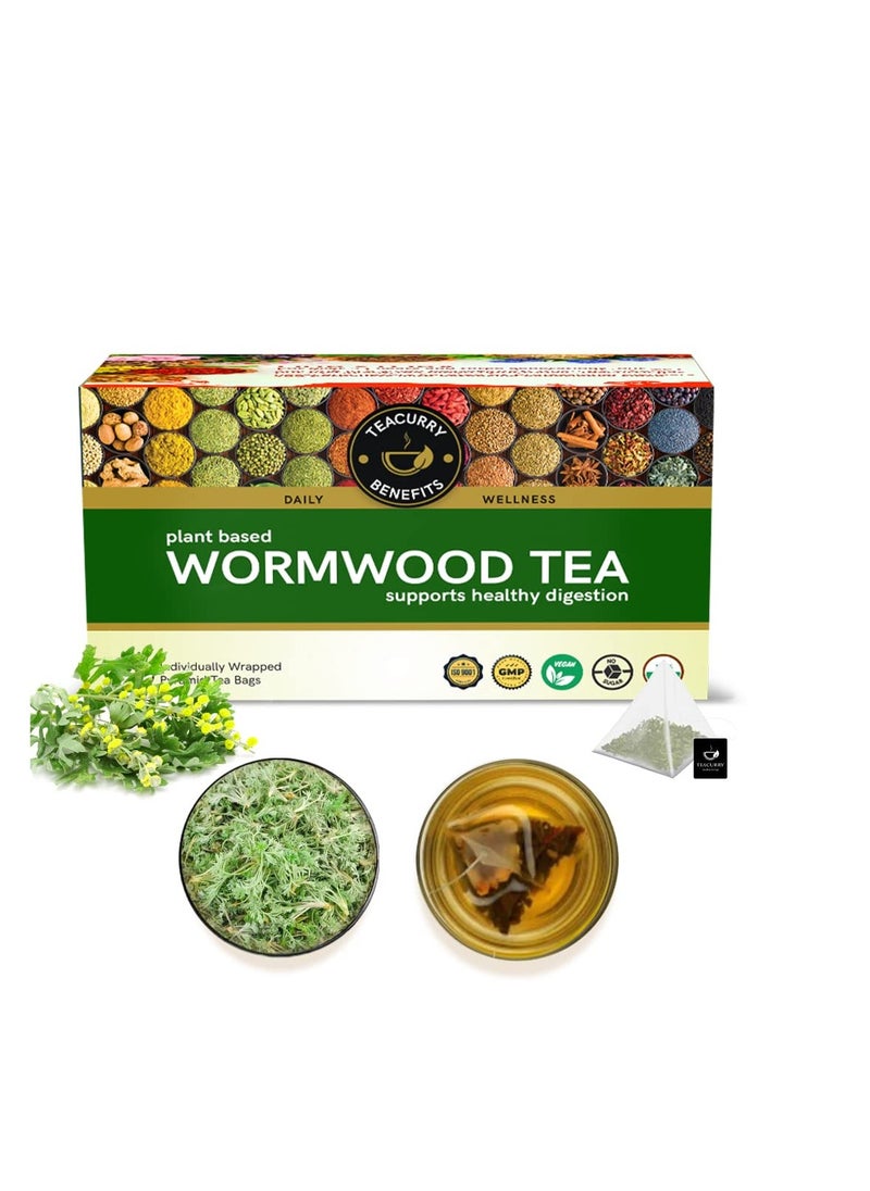 TEACURRY Wormwood Tea (1 Month Pack, 30 Tea Bags) - Helps with Digestion, Ulcer and Liver Care – Premium Himalayan Artemisia