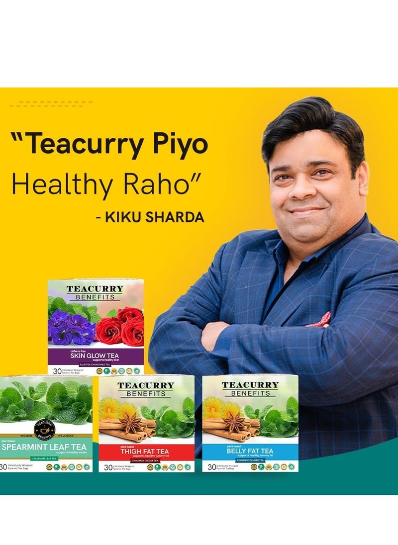 TEACURRY Wormwood Tea (1 Month Pack, 30 Tea Bags) - Helps with Digestion, Ulcer and Liver Care – Premium Himalayan Artemisia