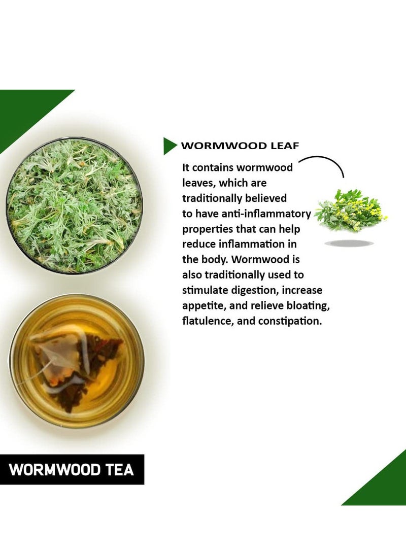 TEACURRY Wormwood Tea (1 Month Pack, 30 Tea Bags) - Helps with Digestion, Ulcer and Liver Care – Premium Himalayan Artemisia