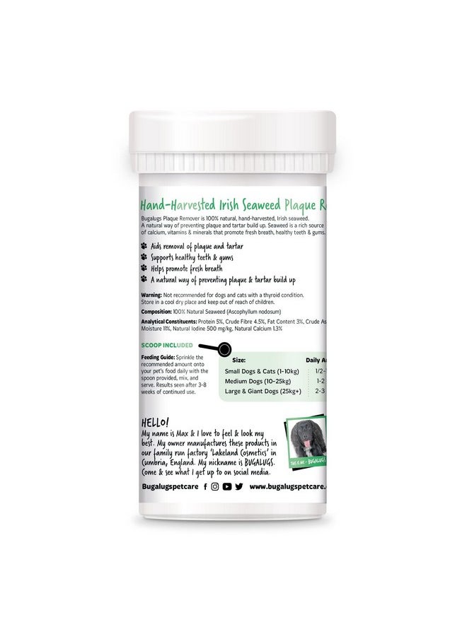 BUGALUGS Plaque Off Remover for Dog Teeth & Bad Breath 100% Natural | Plaque Off No Toothbrush or Dog Toothpaste | Remove Dog Bad Breath & Plaque Remover for Dogs & Cats (Dog 70g)