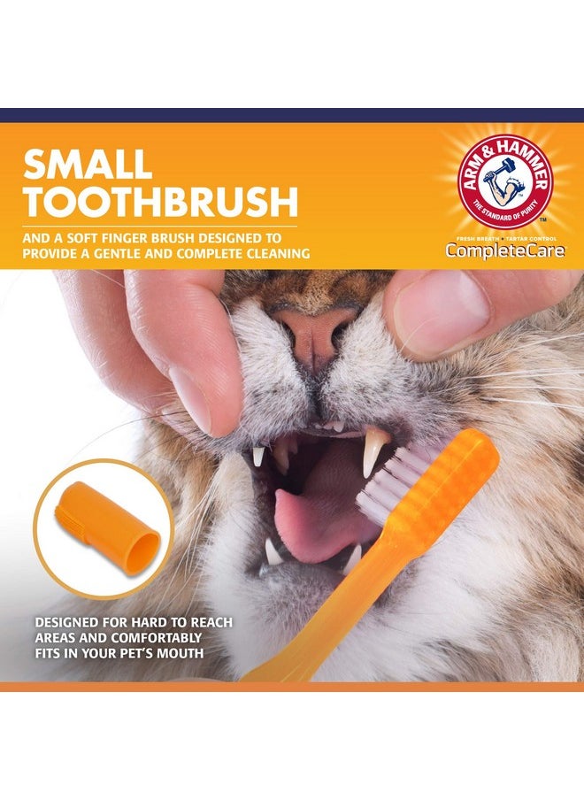 Arm & Hammer for Pets Complete Care Cat & Kitten Dental Kit | Includes 2.5 oz Tuna Flavor Enzymatic Cat Toothpaste, Cat Toothbrush, and Rubber Finger Brush for Cats