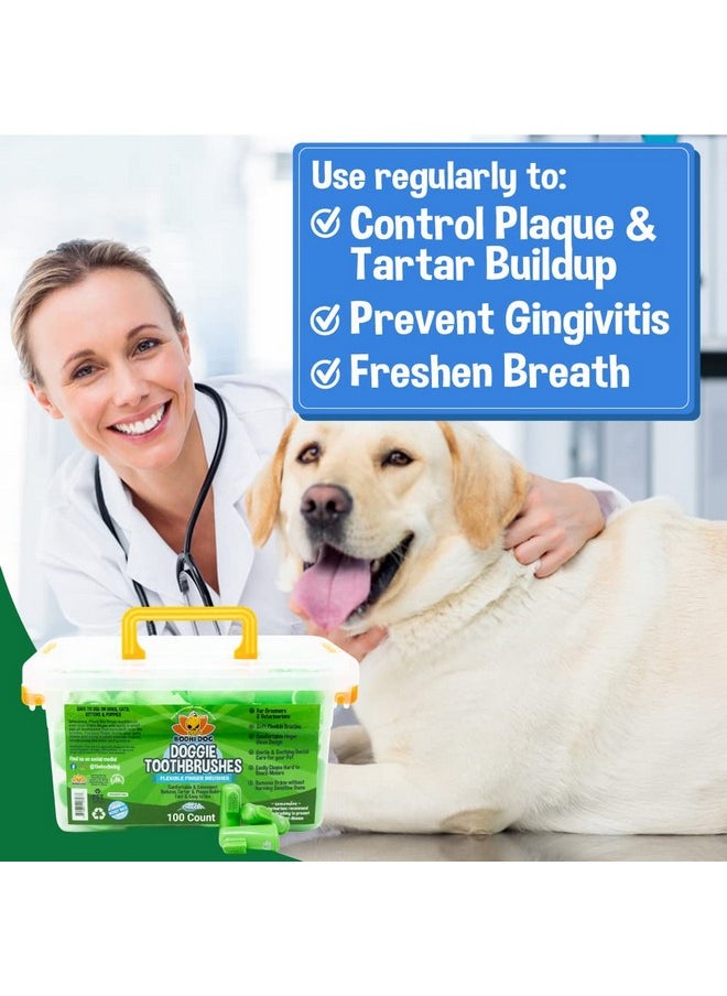 Bodhi Dog Finger Toothbrush for Dogs & Cats - Puppy Toothbrush with Soft Flexible Silicone Bristles, Gentle for Sensitive Gums, Promotes Healthy Teeth & Gums, Easy Teeth Cleaning Tool (100 Count)