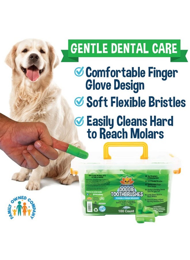 Bodhi Dog Finger Toothbrush for Dogs & Cats - Puppy Toothbrush with Soft Flexible Silicone Bristles, Gentle for Sensitive Gums, Promotes Healthy Teeth & Gums, Easy Teeth Cleaning Tool (100 Count)