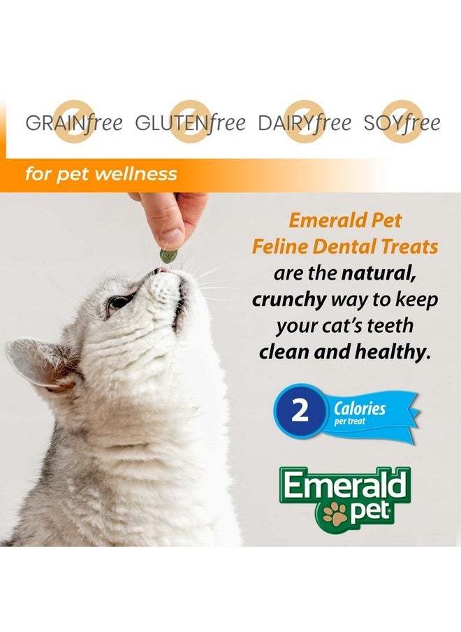 Feline Dental Treats - Tasty and Crunchy Cat Dental Treats Grain Free - Natural Dental Treats to Clean Cat Teeth, Freshen Cat Breath, and Reduce Plaque and Tartar Buildup - Catnip Treats, 3 oz