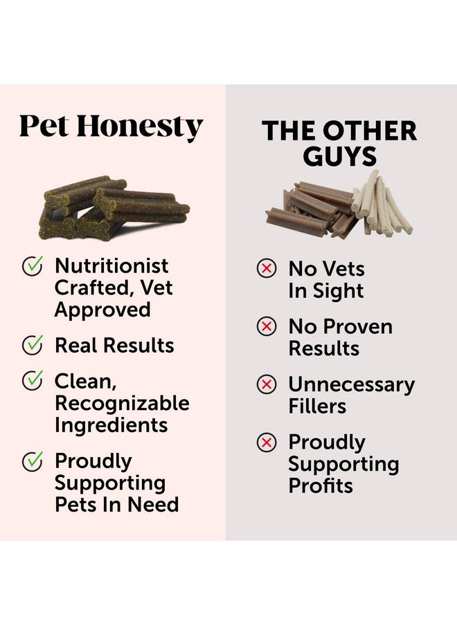 Pet Honesty Dental Health Fresh Sticks - Oral Hygiene Dental Sticks for Dogs - Dental Dog Chews - Freshen Dog Breath, Reduce Plaque + Tartar - 16 Sticks