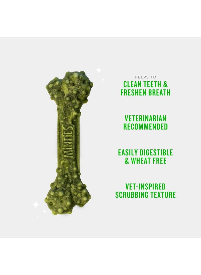 Minties Dental Chews for Dogs, 60 Count, Vet-Recommended Mint-Flavored Dental Treats for Medium Dogs 25-50 lbs, Dental Bones Clean Teeth, Fight Bad Breath, and Removes Plaque and Tartar