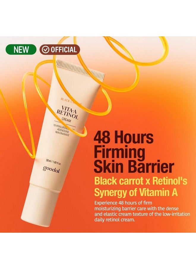 GOODAL Black Carrot VITA-A Retinol Cream 50ml, Korean Skin Care Moisturizer, 48-hour Lasting Hydration