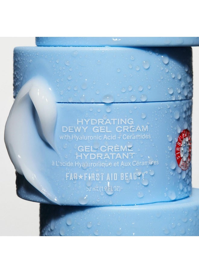 First Aid Beauty - Hydrating Dewy Gel Cream, Lightweight Oil-Free Facial Moisturizer with Hyaluronic Acid and Ceramides, Helps Reduce Excess Oil Build Up & Improve Skins Hydration, 1.7 oz