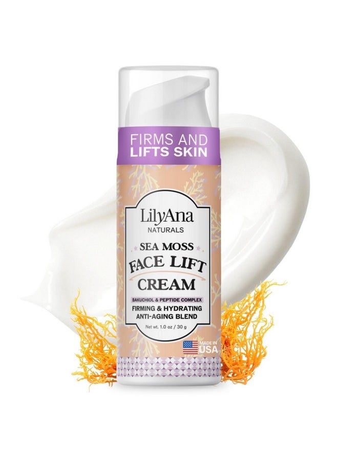 LilyAna Naturals Bakuchiol Face Lift Cream with Sea Moss and Peptide Complex - Face Cream for Women - Moisturizing and Lifting Facial Cream - Anti-Aging Overnight Moisturizer - Made in the USA - 1 oz