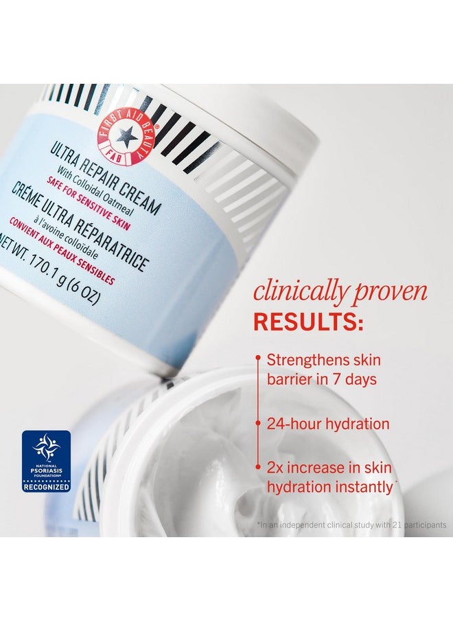 First Aid Beauty - Ultra Repair Cream, Intense Hydration Whipped Colloidal Oatmeal, Clinically Proven to Strengthen Skin Barrier in 7 Days & Helps Relieve Eczema, Luxury Face & Body Moisturizer, 2 oz