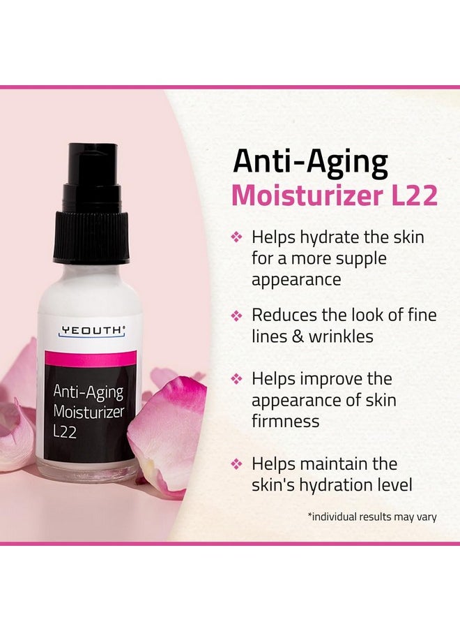 YEOUTH Anti Aging Face Moisturizer for Women & Men with Jojoba & Shea Butter, Hydrating Facial Cream Promoting Firmer Look & Smoothing The Skin 1oz