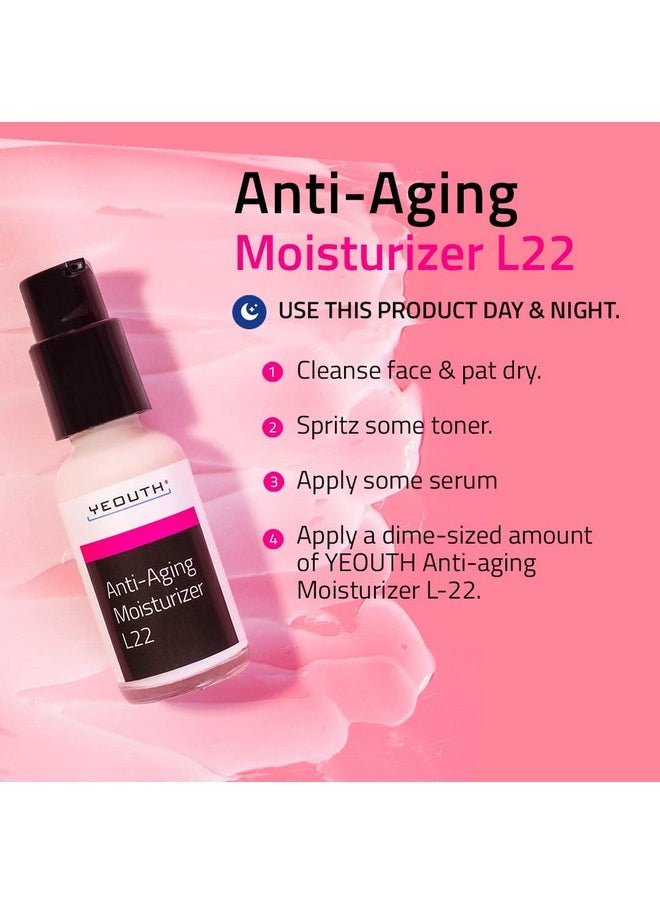 YEOUTH Anti Aging Face Moisturizer for Women & Men with Jojoba & Shea Butter, Hydrating Facial Cream Promoting Firmer Look & Smoothing The Skin 1oz