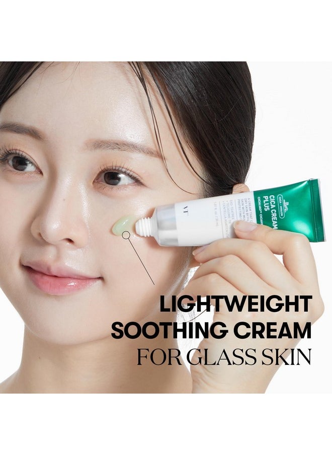 VT COSMETICS Cica Cream Plus, Hydrating & Calming Face Moisturizer with Centella Asiatica, Lightweight Soothing Cream for Acne, Oily, Dry and Sensitive Skin, Korean Skincare for acne prone skin