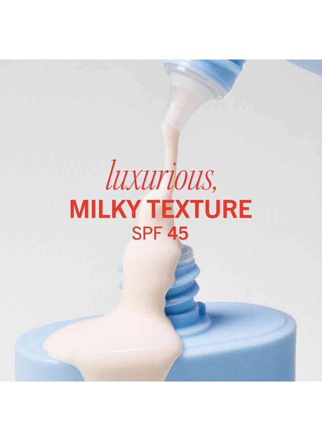 First Aid Beauty - Hydrating Sunscreen Milk with Colloidal Oatmeal, Broad Spectrum SPF 45, Non-comedogenic SPF Formula Helps Nourish Skin with Organic UV Filters & Glycerin, 24-hour Hydration, 1.7 oz