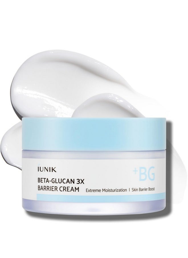 IUNIK Beta-Glucan Non-Sticky Deep Moisture Hydration 3x Barrier Cream Day&Night Moisturizer Quick Absorption Barrier Strengthening for Sensitive Dry Skin with Shea Butter Panthenol Korean Skincare